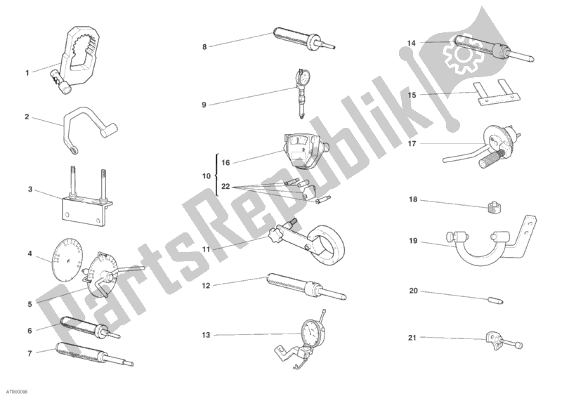 All parts for the 001 - Workshop Service Tools, Engine of the Ducati Sport ST3 S ABS USA 1000 2007